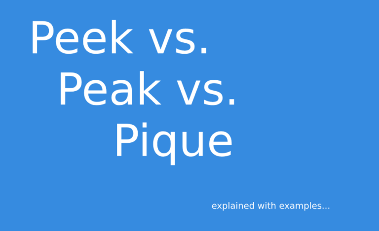 peek vs peak