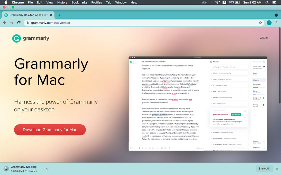 grammarly for mac issues