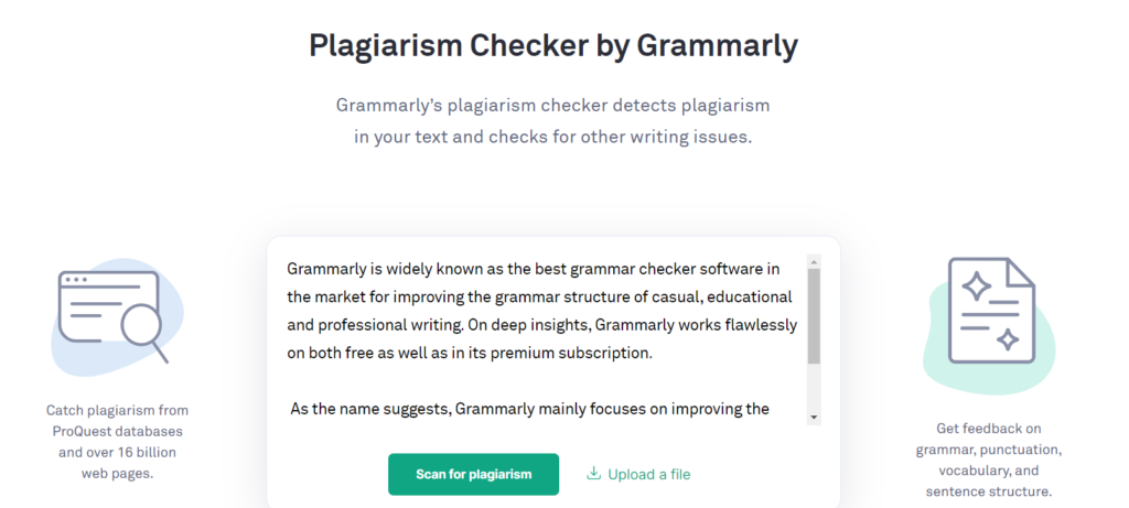grammarly check plagiarism free